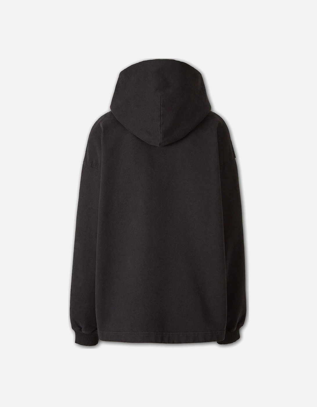 Men's Black Franklin Stamp Oversized Logo Print Hoodie