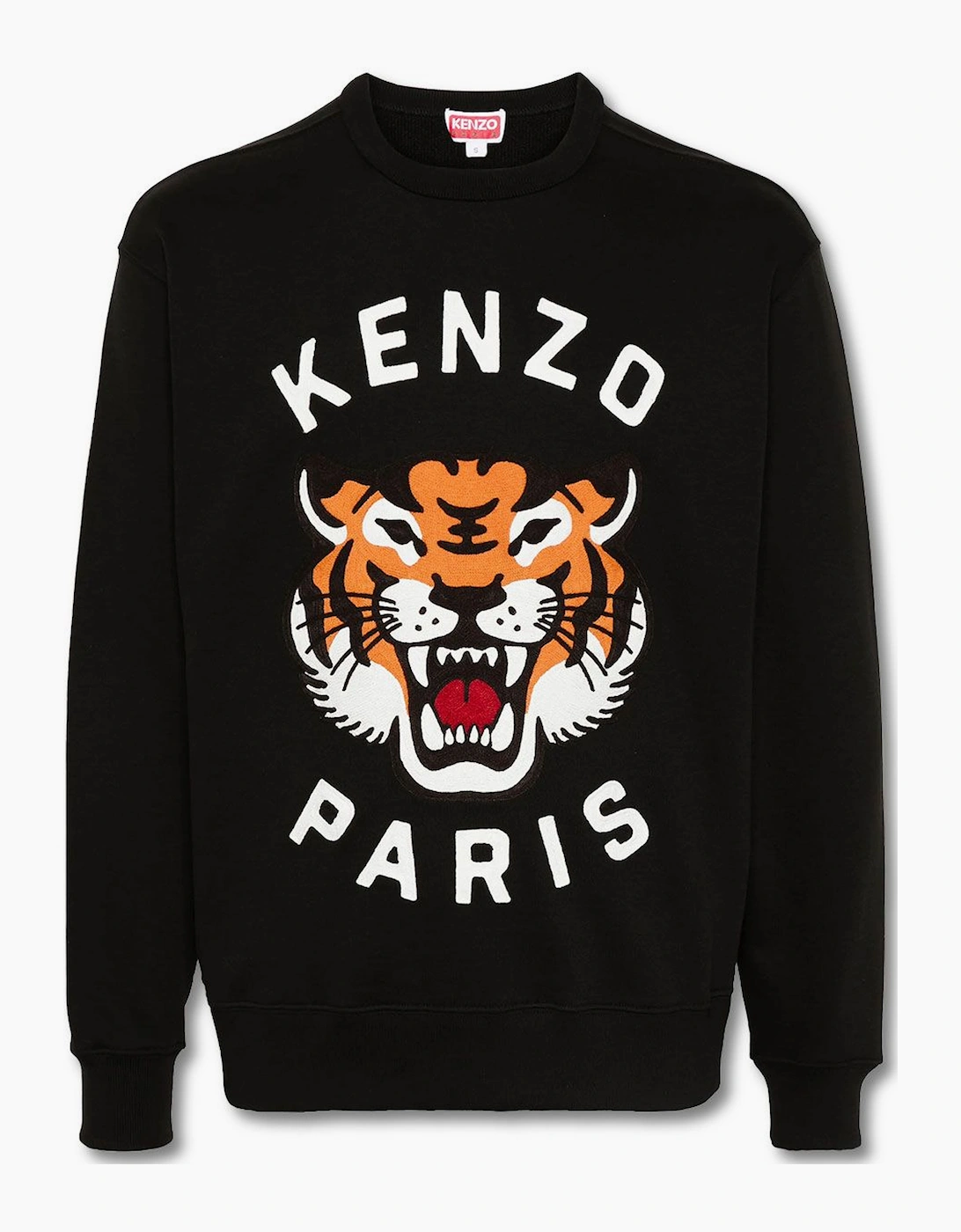 Kenzo Men's Black Lucky Tiger Embroidered Sweatshirt  44 Xxl