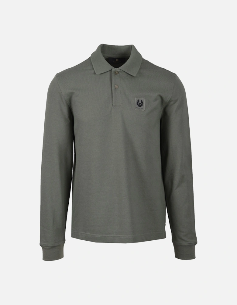 Long Sleeved Polo Shirt Sage Green