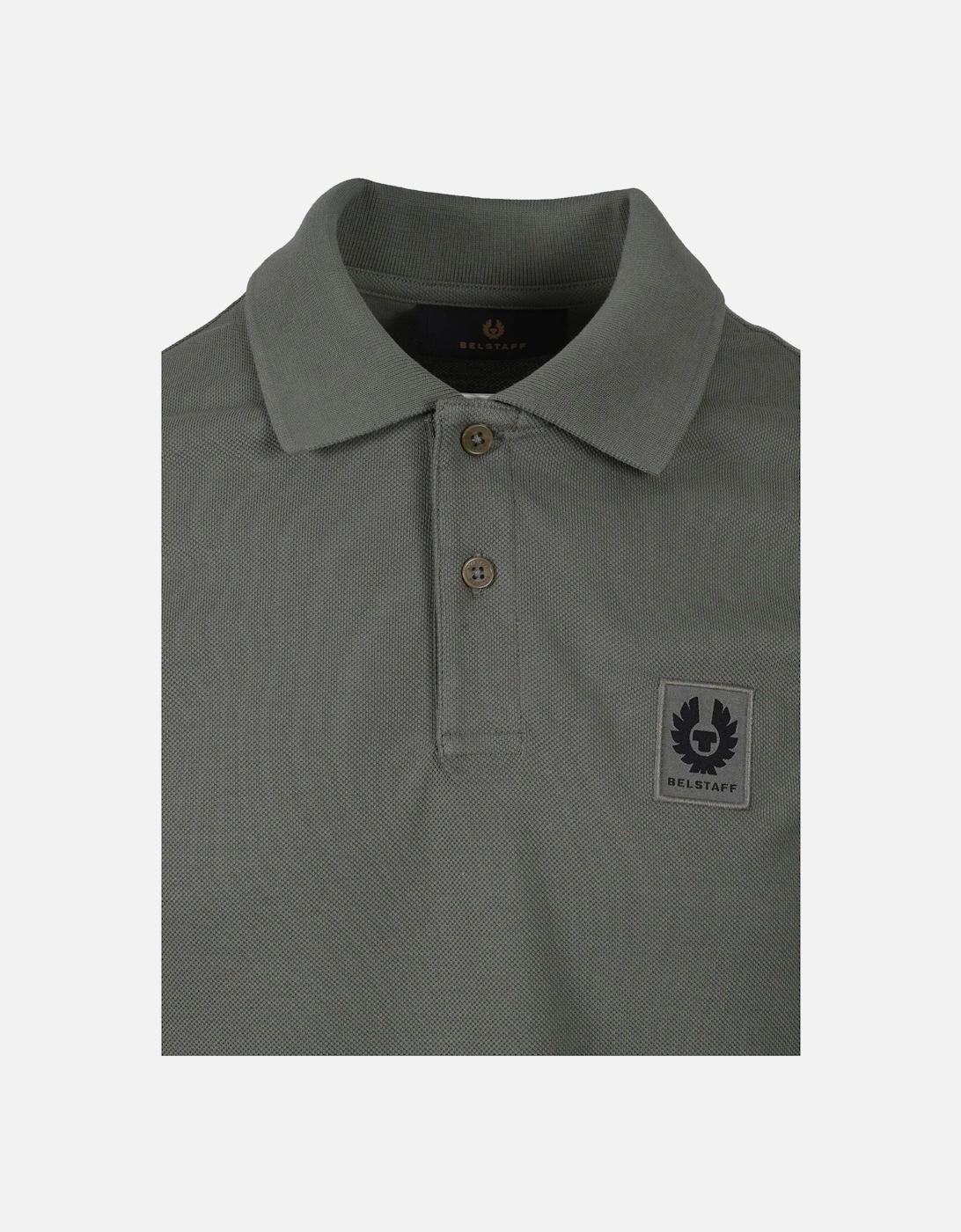 Long Sleeved Polo Shirt Sage Green