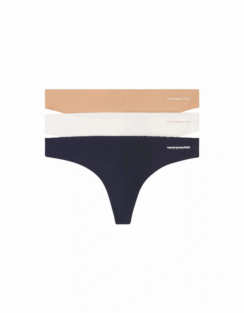 3-Pack Sleek Logo Hipster Briefs, Ivory/Beige/Navy