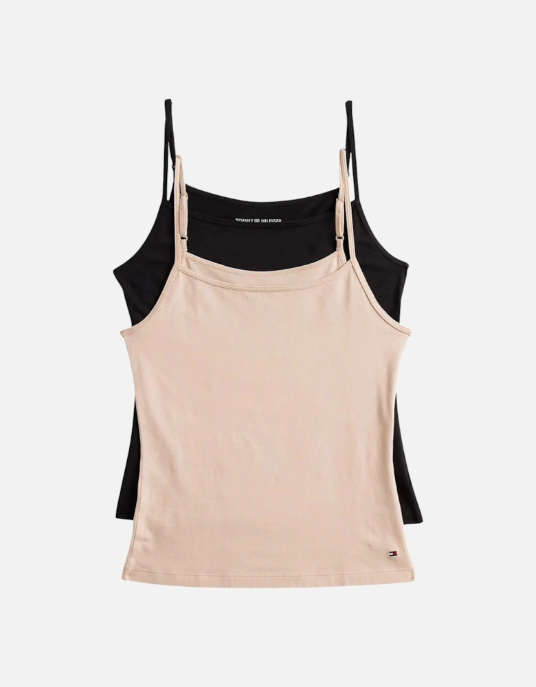 Women 2-Pack Camisole Vest Tops, Beige/White