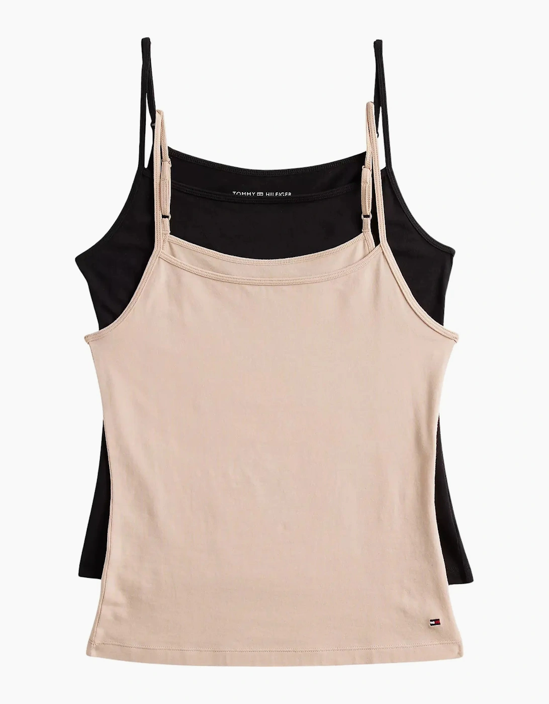 Tommy Hilfiger Women's Women 2-Pack Camisole Vest Tops, Beige/White - Tan - Size: XL