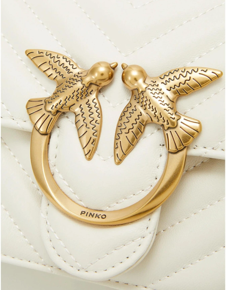 Love Birds Mini Bag Quilted Chain Crossbody Women - White