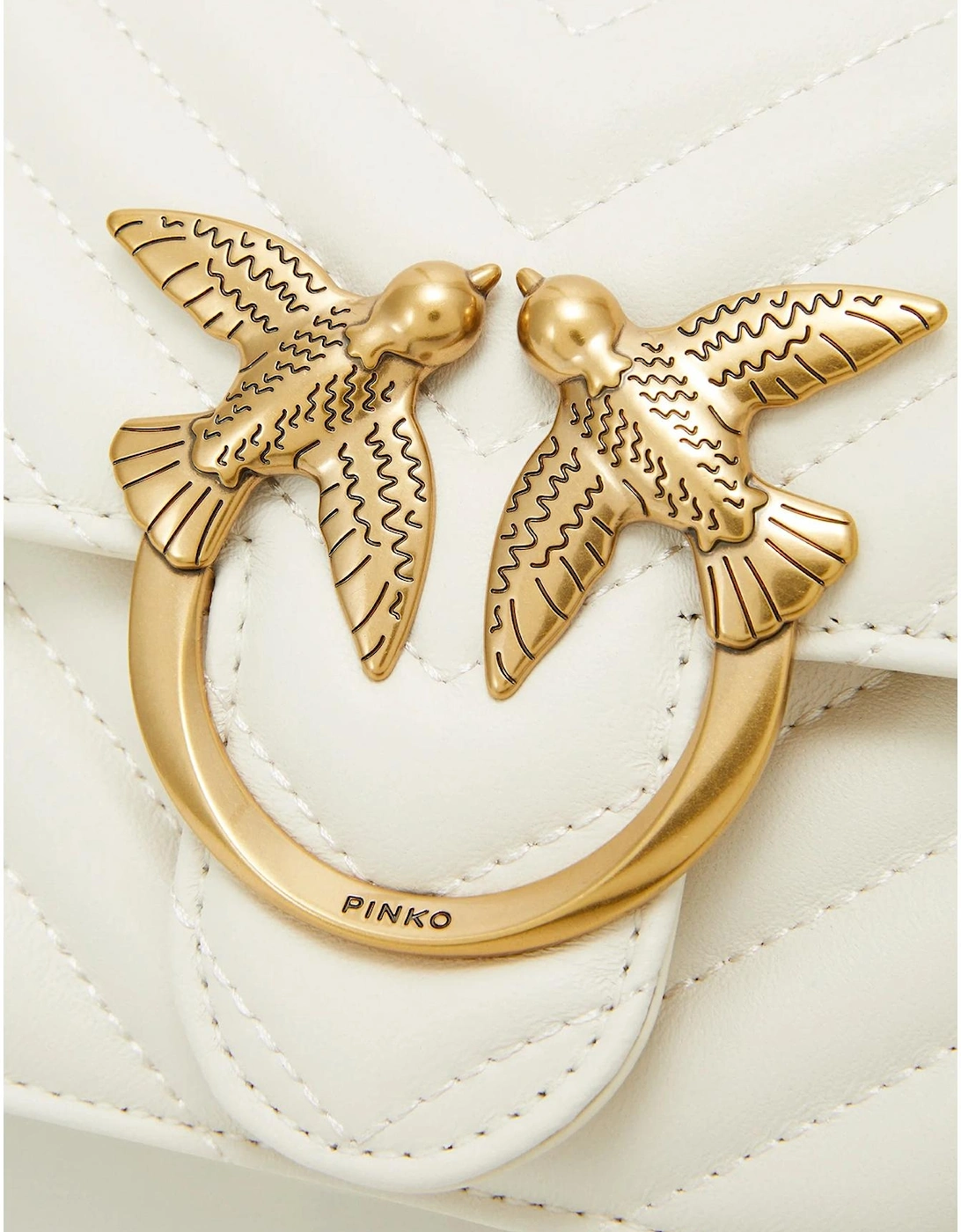 Love Birds Mini Bag Quilted Chain Crossbody Women - White