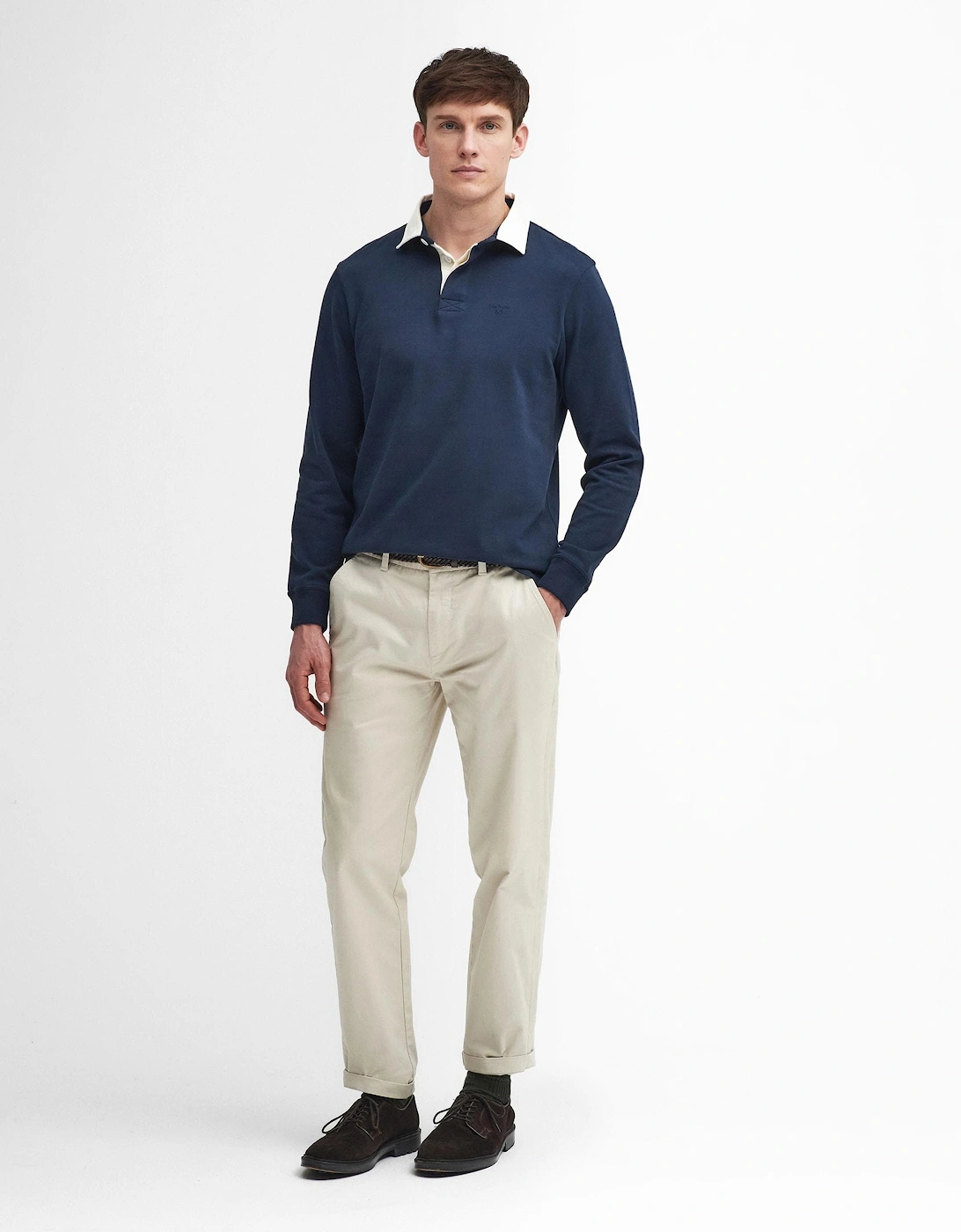 Howtown Mens Long Sleeve Rugby Shirt