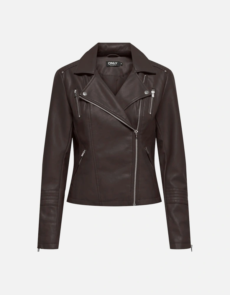 Gemma Faux Leather Biker Jacket - Womens Gemma Faux Leather Biker Jacket