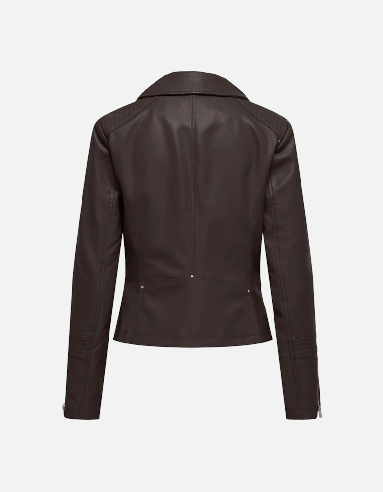 Gemma Faux Leather Biker Jacket - Womens Gemma Faux Leather Biker Jacket
