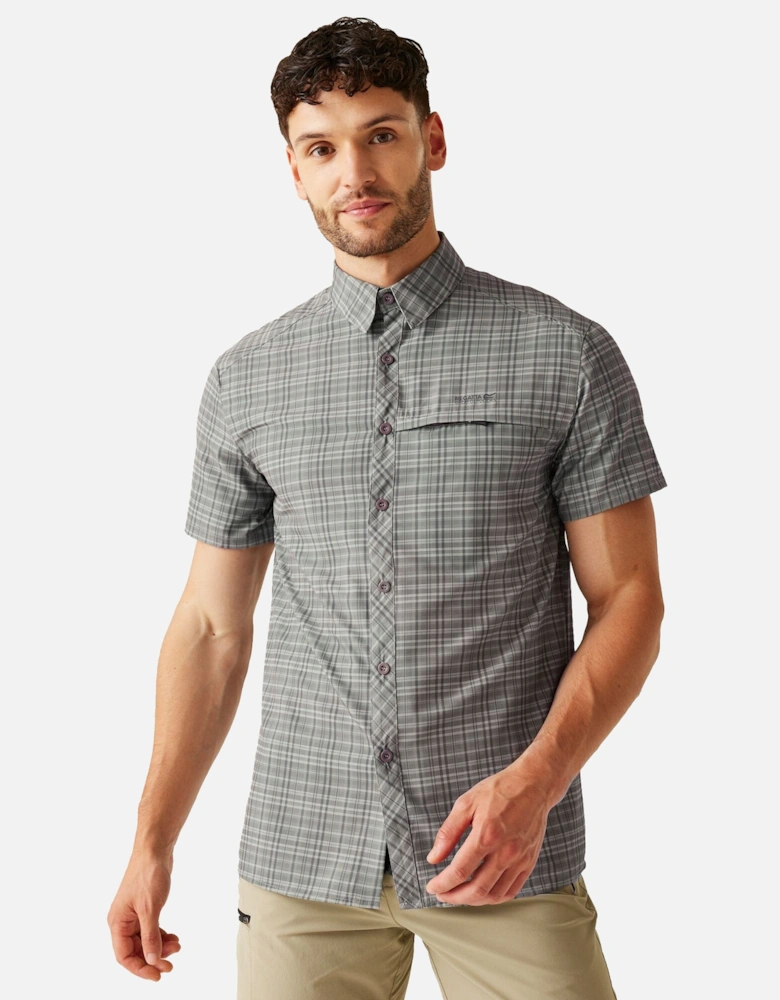 Mens Checked Packaway Travel Shirt