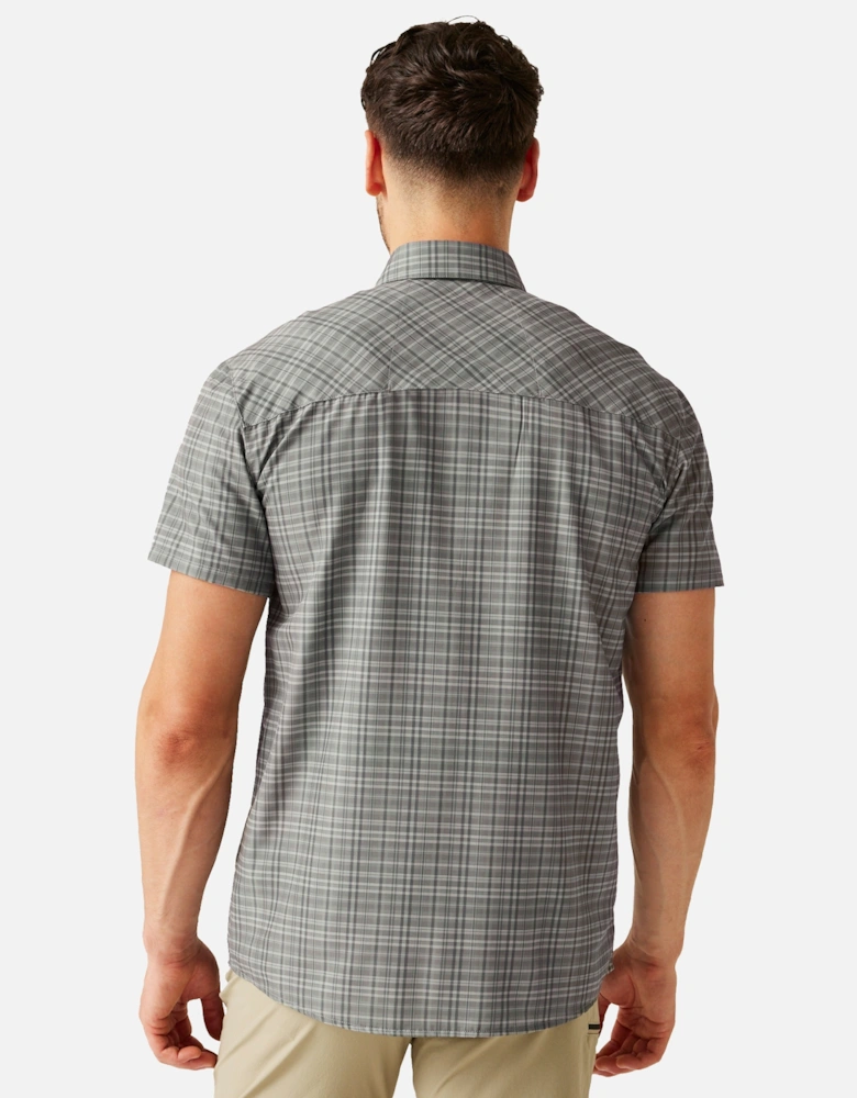 Mens Checked Packaway Travel Shirt