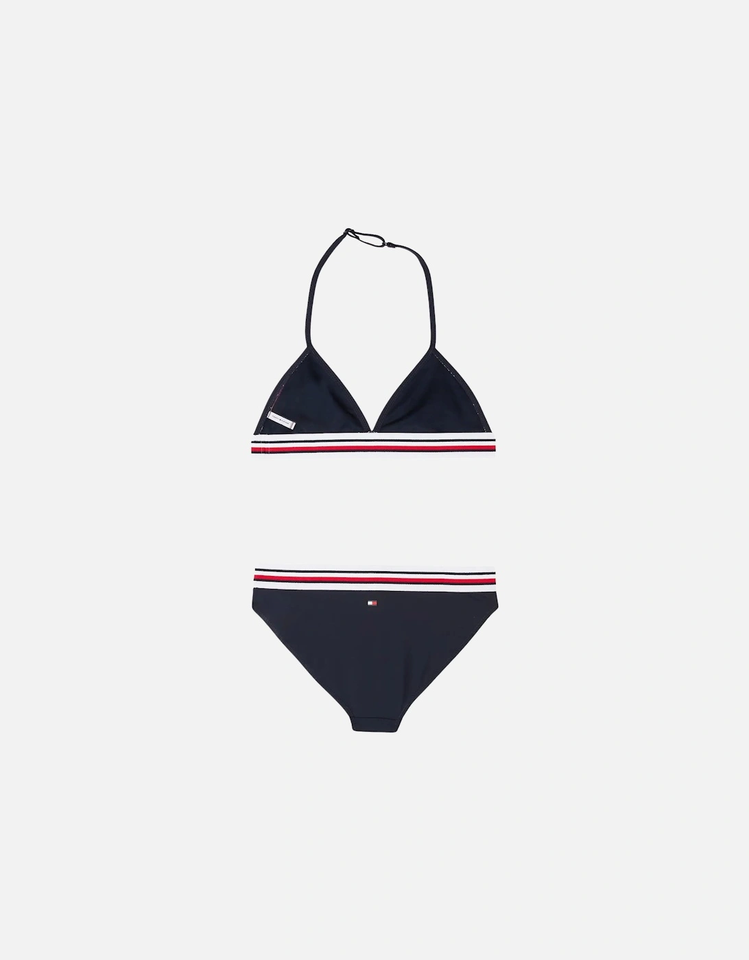 Girls Global Stripe Triangle Bikini Set, Navy Blue, 3 of 2