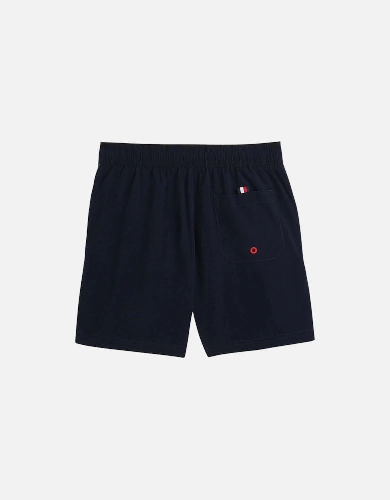Boys Flag Logo Swim Shorts, Navy Blue