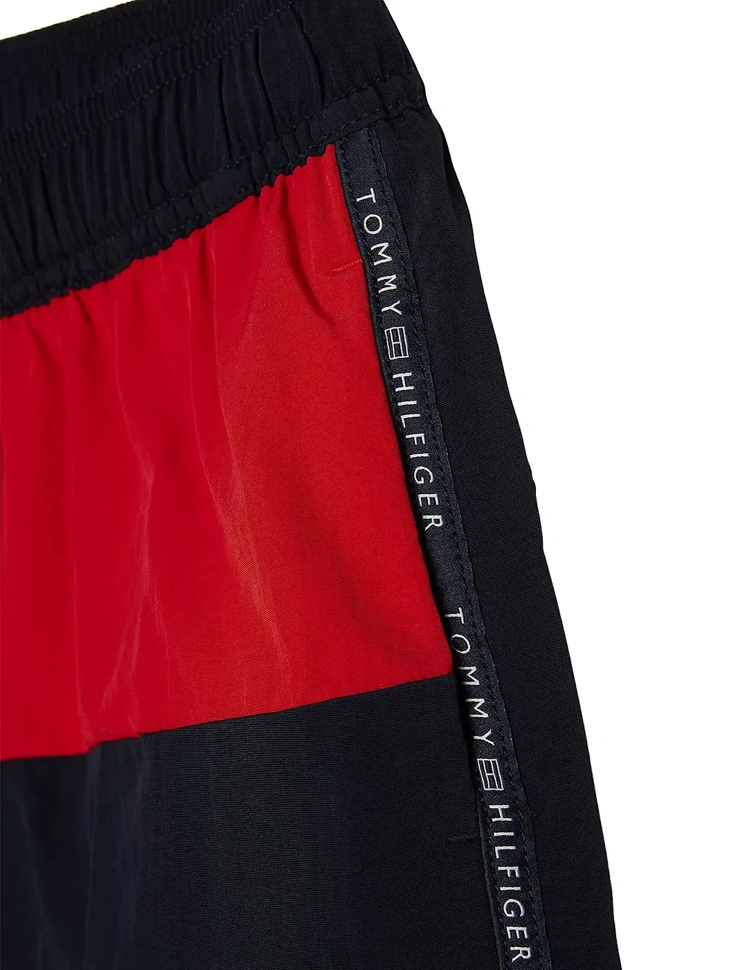 Boys Flag Logo Swim Shorts, Navy Blue