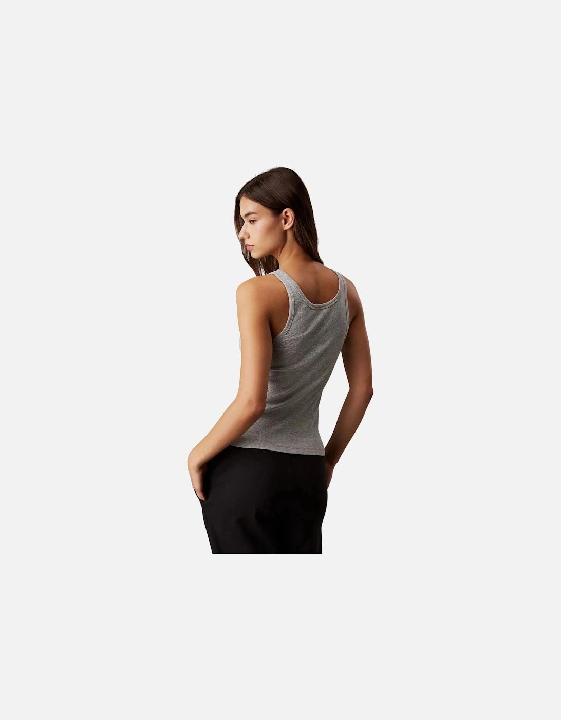 3-Pack Ribbed Scoop-Neck Tank Tops, Black/White/Grey