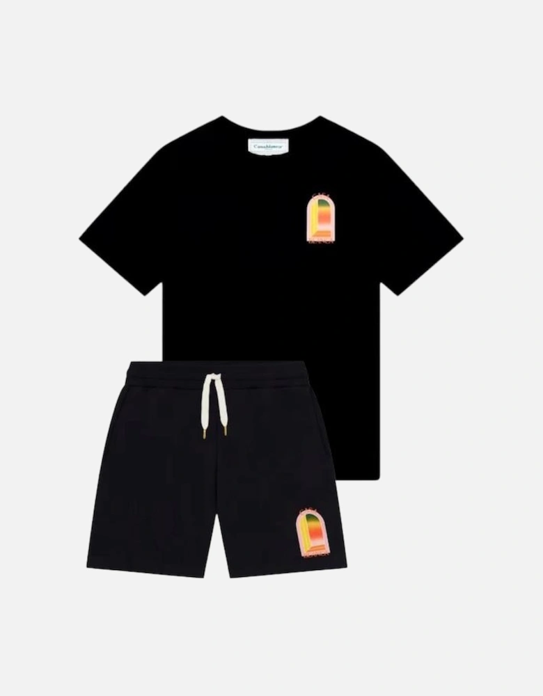 BLACK GRADIENT SHORTS SET