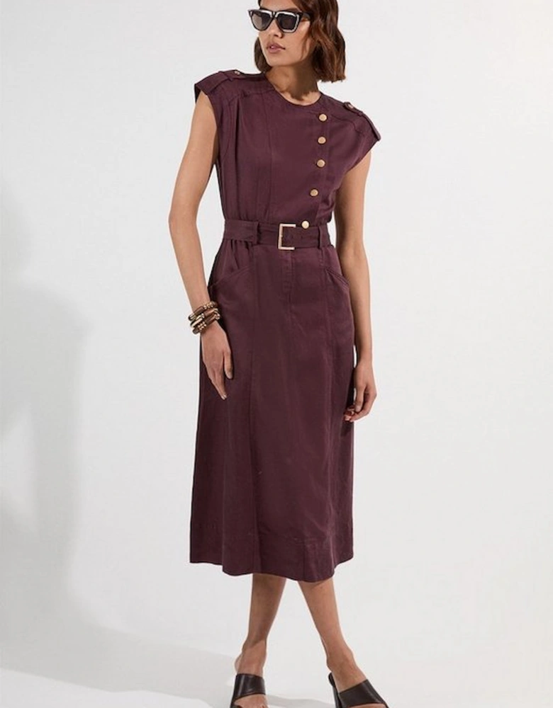 Soft Twill Relaxed Midi Dress