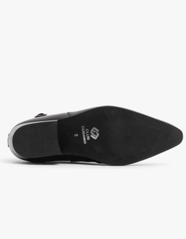 LORENZO Mens Leather Cuban Heel Boots Black