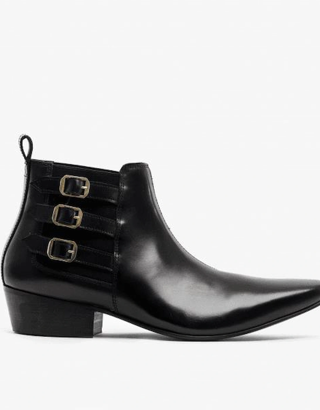 LORENZO Mens Leather Cuban Heel Boots Black, 10 of 9