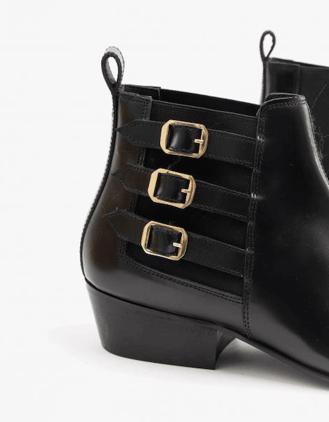 LORENZO Mens Leather Cuban Heel Boots Black