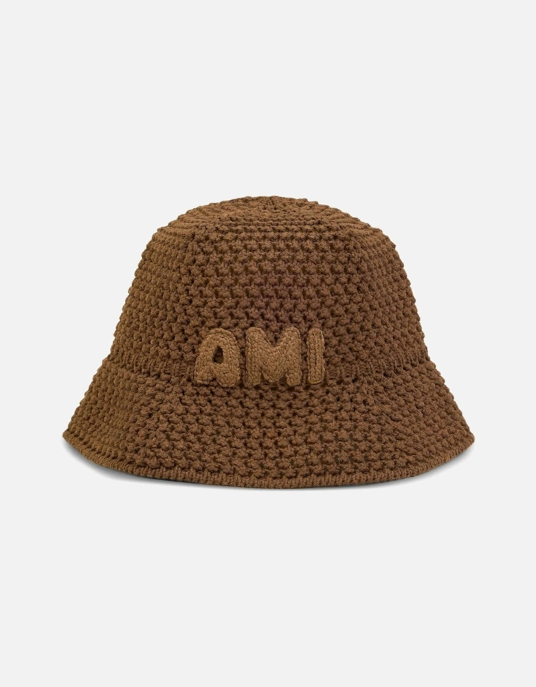 Ami Patch Bucket Hat Brown
