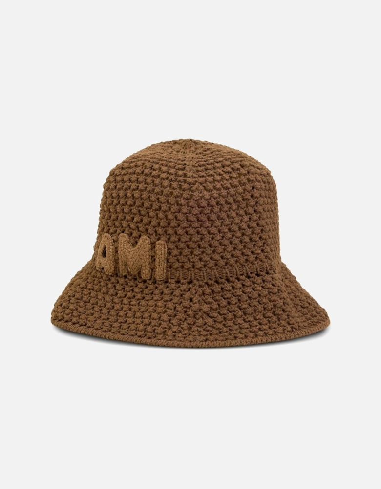 Ami Patch Bucket Hat Brown
