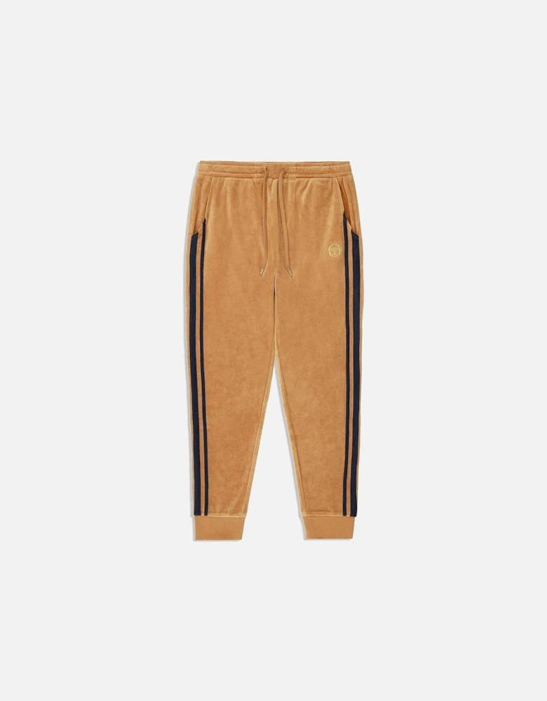 Damarindo Velour Track Top - Almond Tan / Maritime Blue