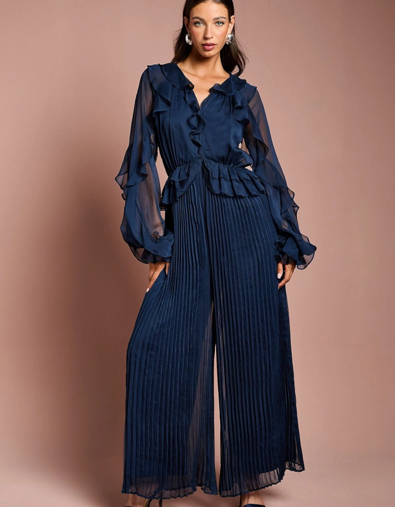 Soft Chiffon Frill Jumpsuit