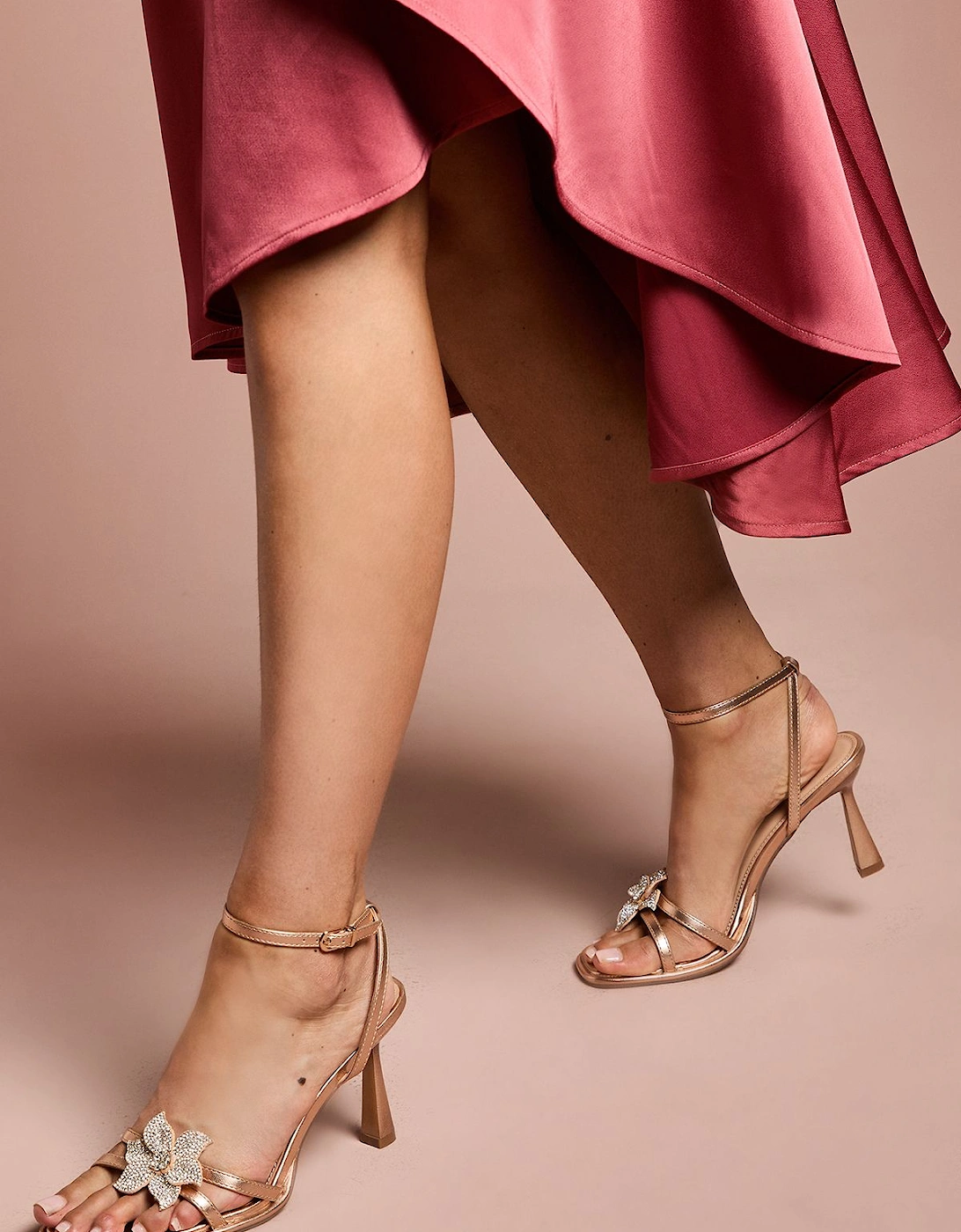 Wide Fit Taleesa Diamante Corsage Detail High Heel Platform Sandals, 2 of 1