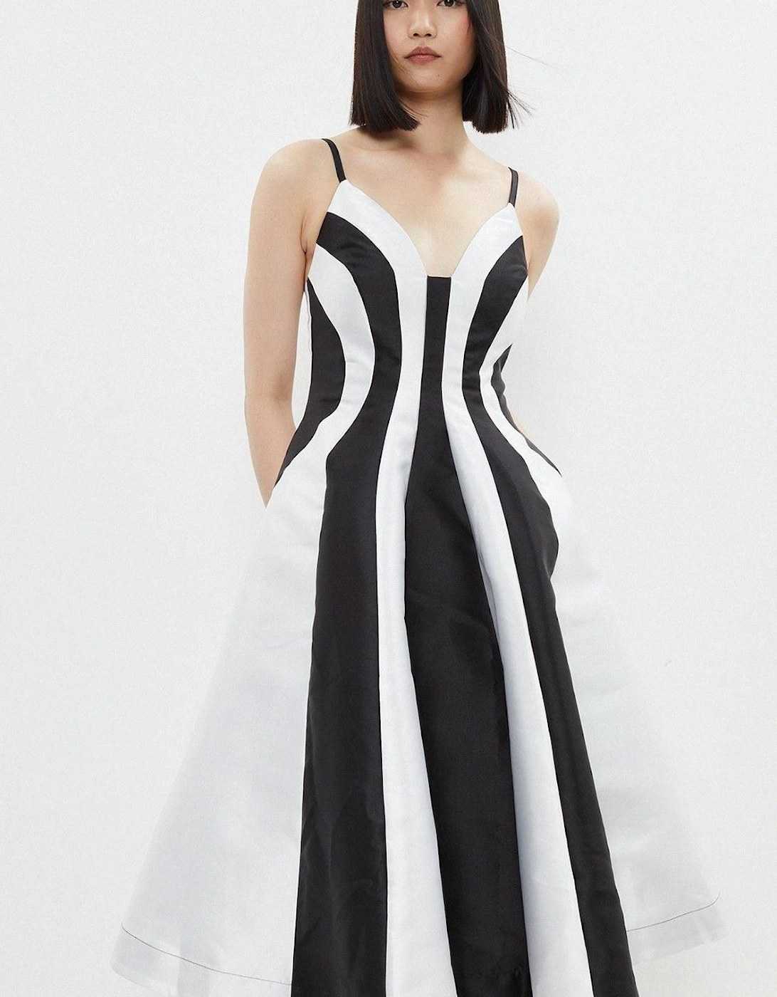 Midi Dress With Contrast Panels, 2 of 1