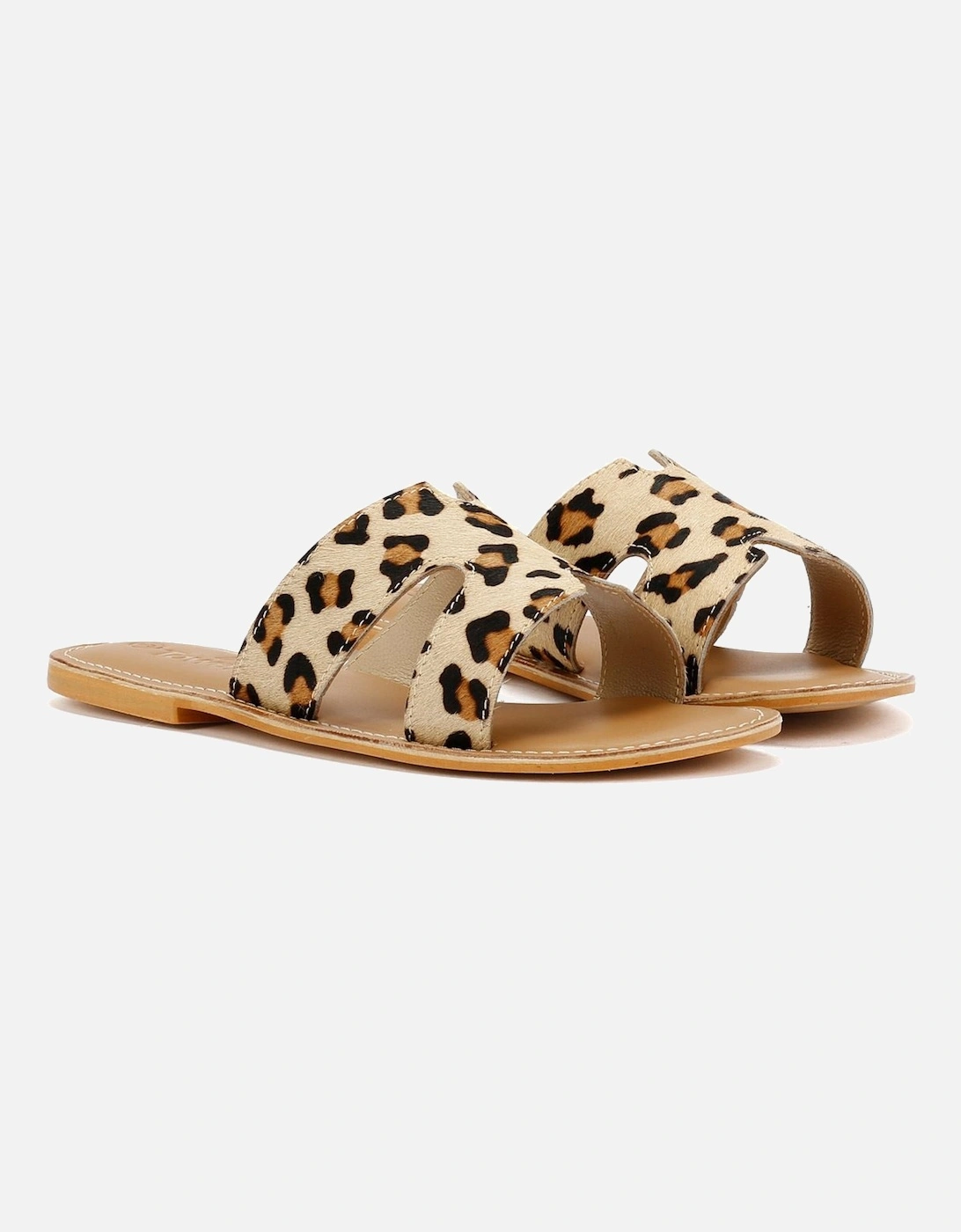Tower London Cut Out Leather Women's Leopard Print Mules, 9 of 8