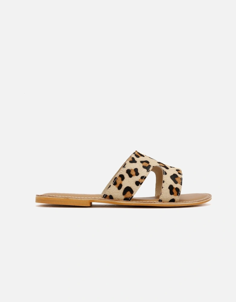 Tower London Cut Out Leather Women's Leopard Print Mules