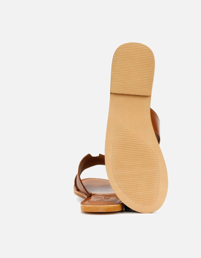 Tower London Cut Out Leather Women's Tan Mules