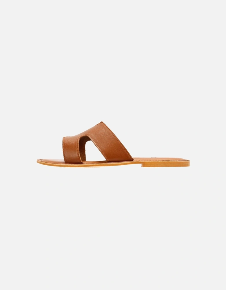 Tower London Cut Out Leather Women's Tan Mules
