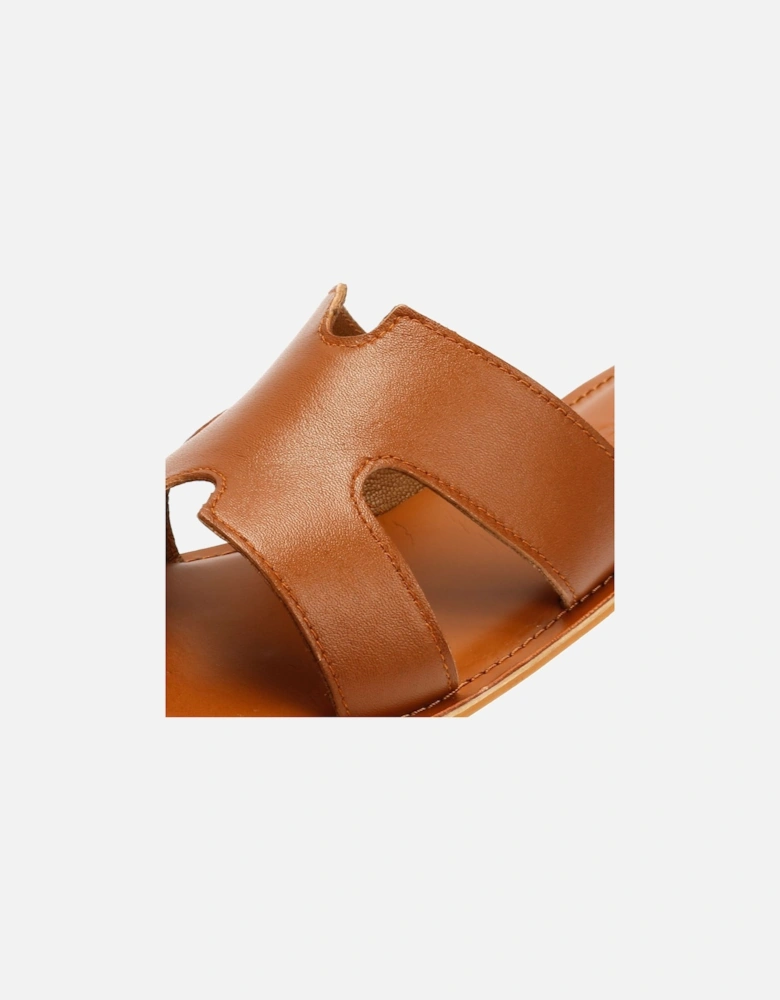 Tower London Cut Out Leather Women's Tan Mules