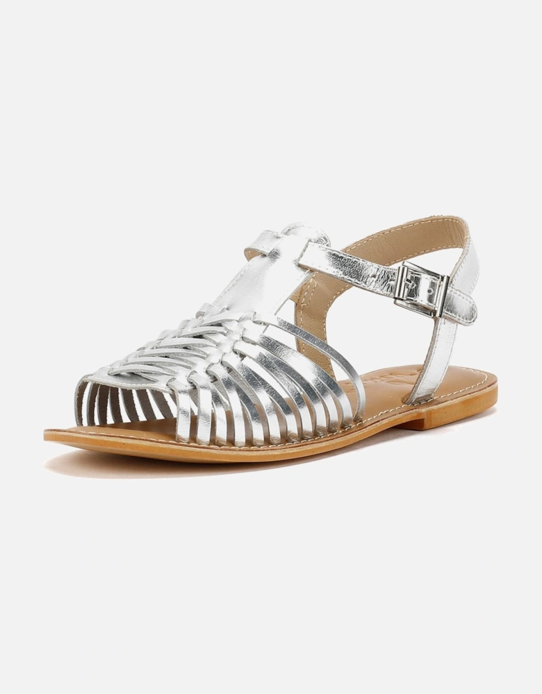 Tower London Hurache Leather Women's Silver Sandals