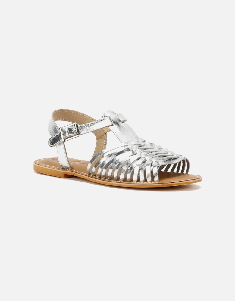Tower London Hurache Leather Women's Silver Sandals