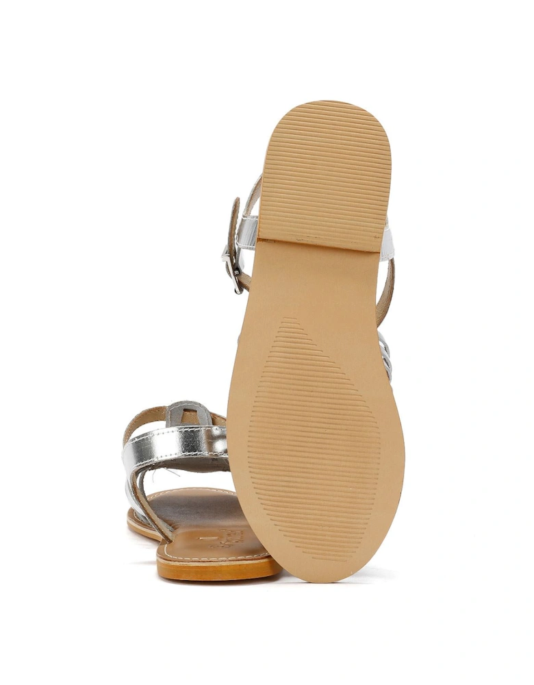 Tower London Hurache Leather Women's Silver Sandals