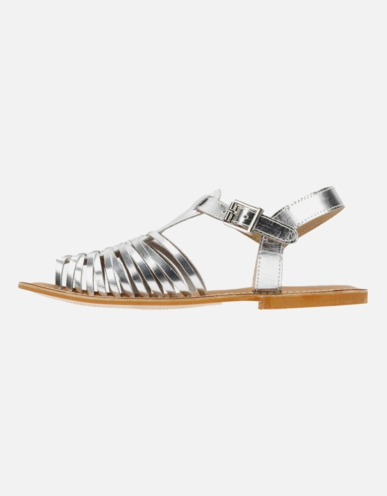 Tower London Hurache Leather Women's Silver Sandals