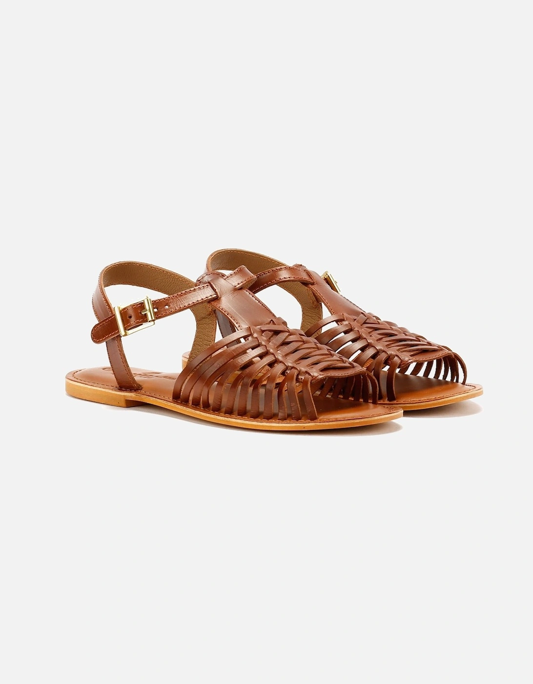 Tower London Hurache Leather Women's Tan Sandals, 8 of 7