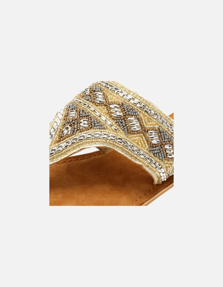 Tower London Wide Vamp Toepost Women's Gold Sandals