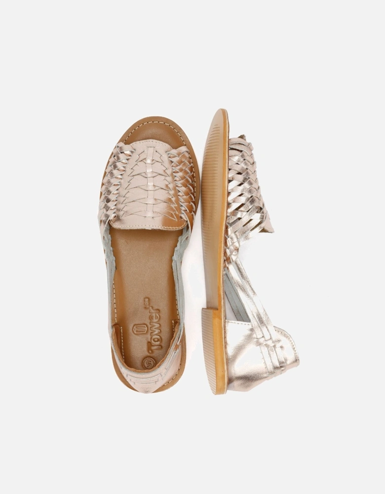 Tower London Hurache Women's Gold Metallic Sandals