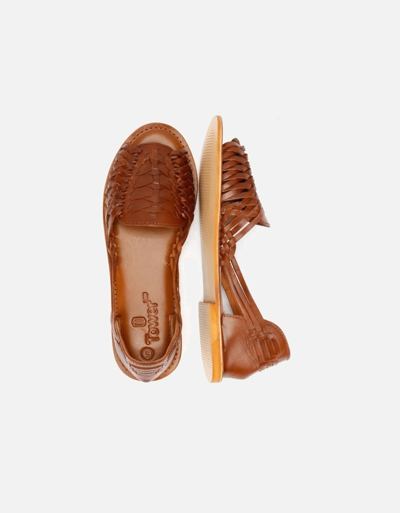 Tower London Hurache Leather Women's Tan Sandals