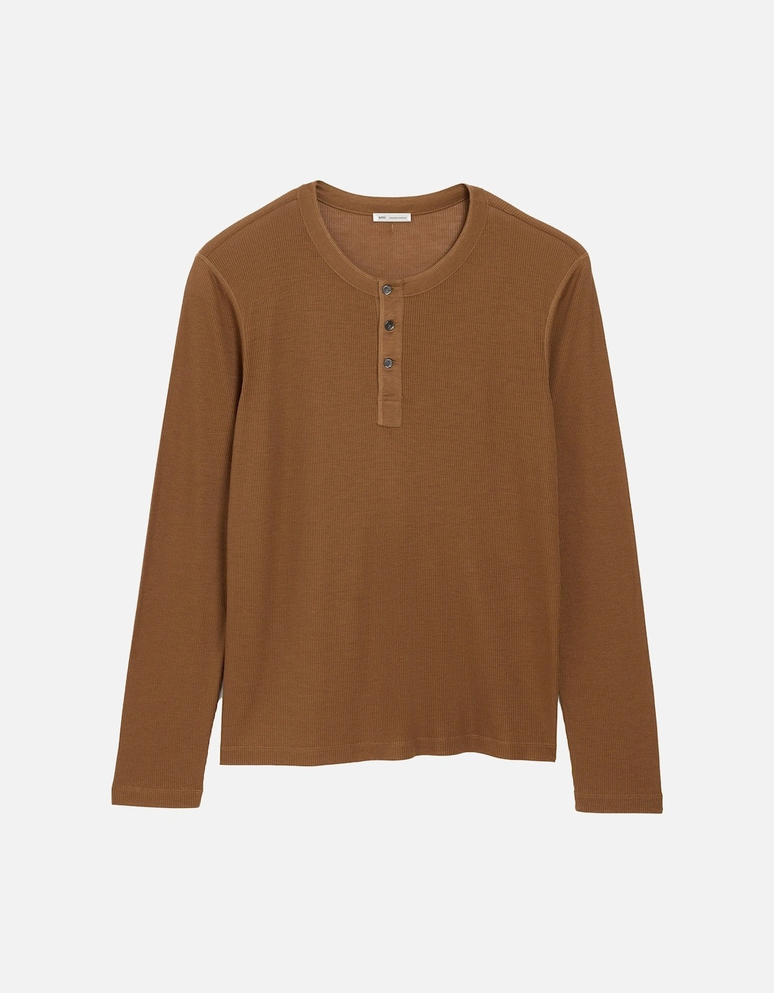 Buttoned Placket Rib T-Shirt Brown, 2 of 1