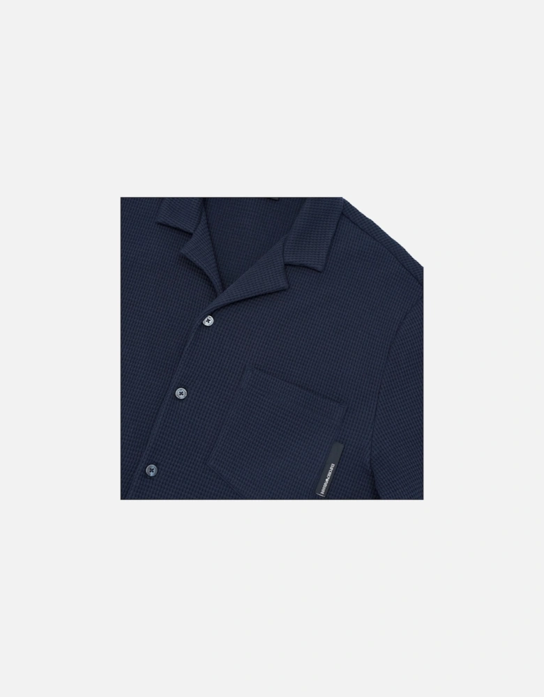 Waffle Jersey Lounge Shirt Navy Blue