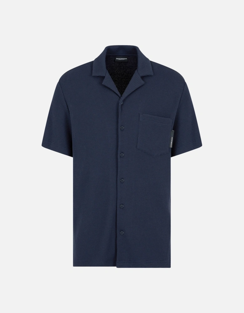 Waffle Jersey Lounge Shirt Navy Blue
