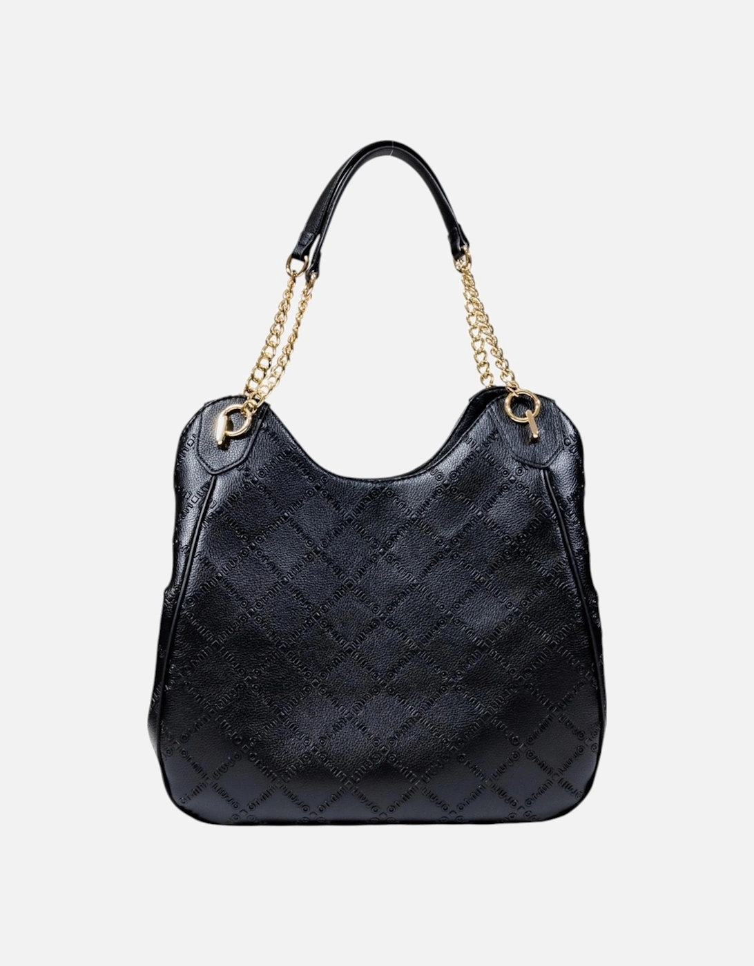 Plain Pattern Zip Fastening Bag with Inside Pockets Women - Black