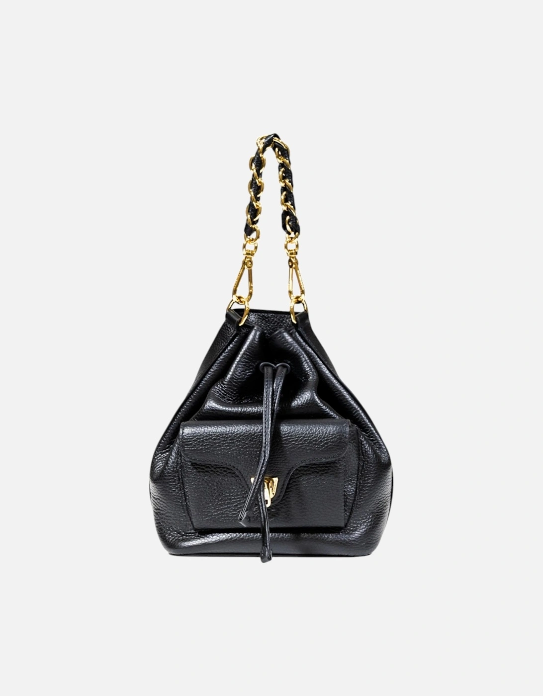 Leather Bag with Inside and Outside Pockets Women - Black, 4 of 3