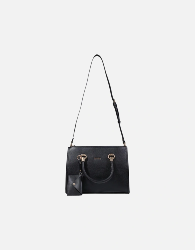 Zip Fastening Polyurethane Bag Women - Black