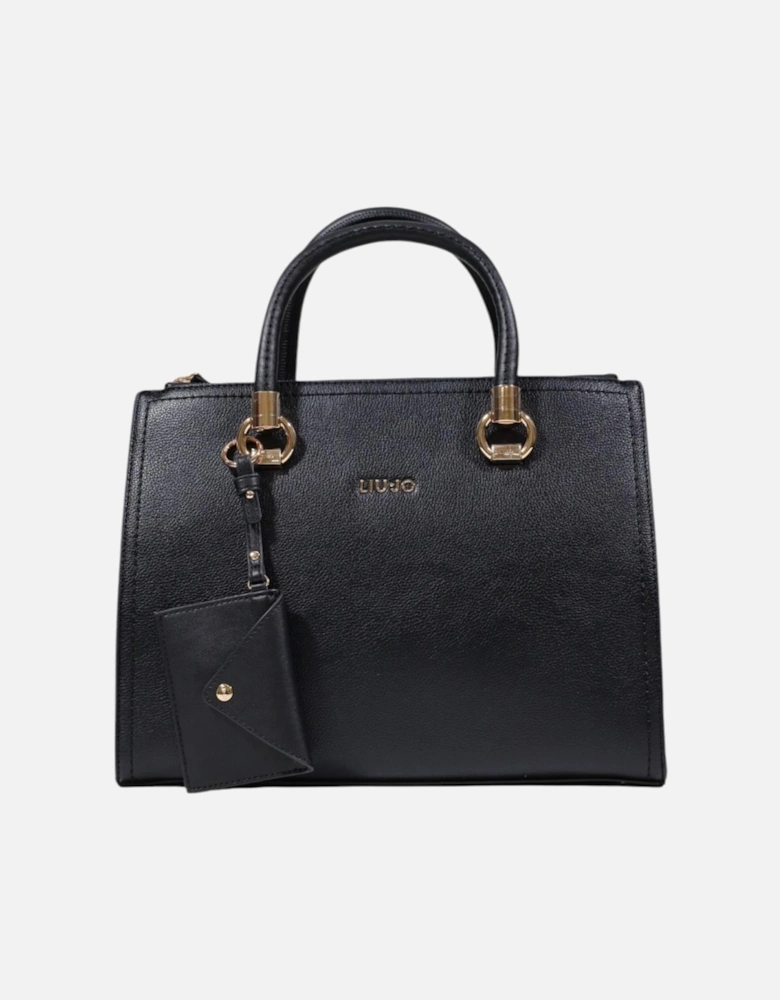 Zip Fastening Polyurethane Bag Women - Black