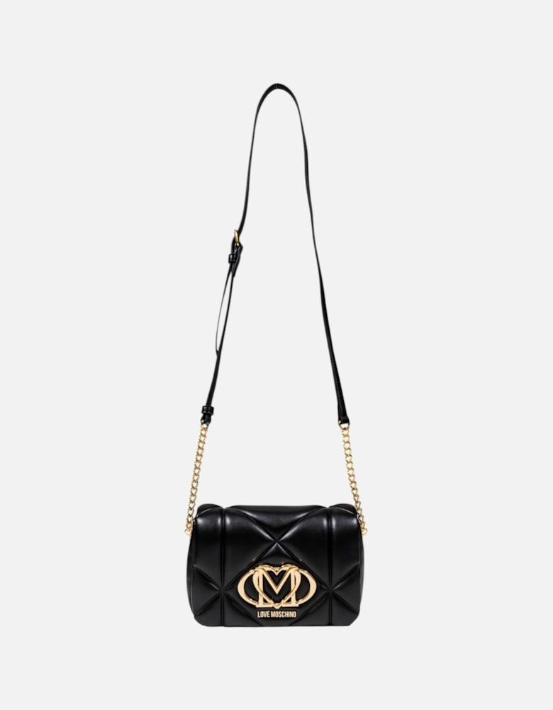 Magnet Fastening Bag with Inside Pockets Women - Black